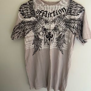 Men’s Vintage Style Affliction Graphic Tee Size Small